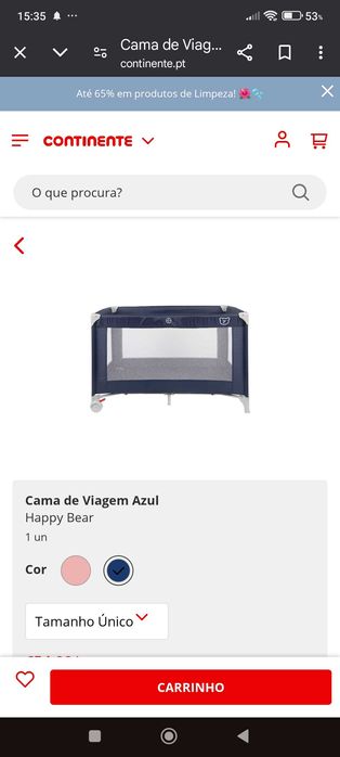 Cama de viagem Azul Happy Bear