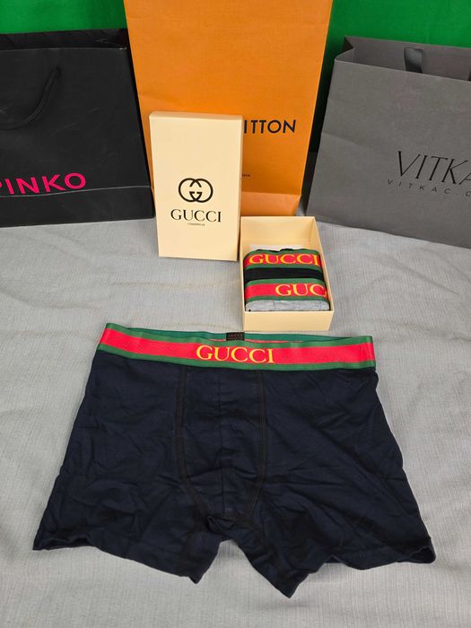 Męska bielizna 3pak Gucci kolory bokserki premium M-XXL