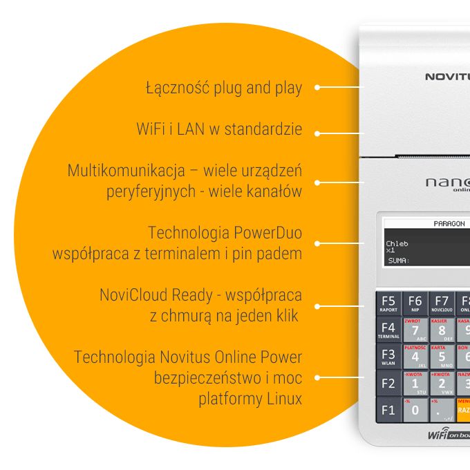 Kasa fiskalna Novitus Nano ONLINE WiFi LAN RATY 0% - 10x202,95