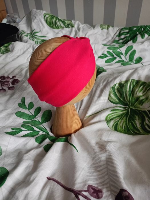 Opaska przeplatana przeplotka różowa fuksja wiosna elastyczna szeroka