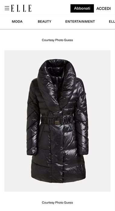 Женский черный зимний пуховик Guess Xs пуховое пальто