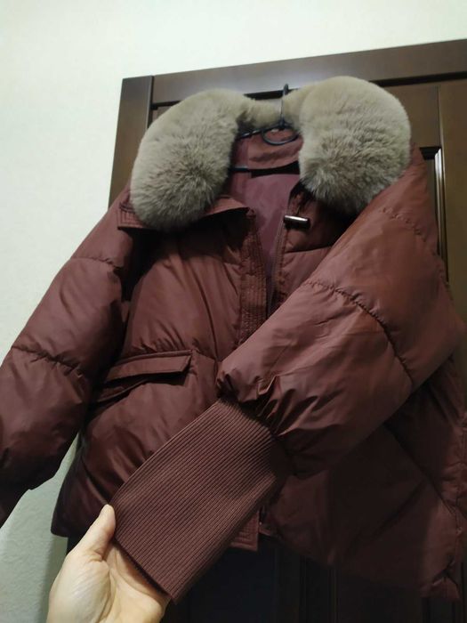 Куртка жіноча бордо воротнік відстібається