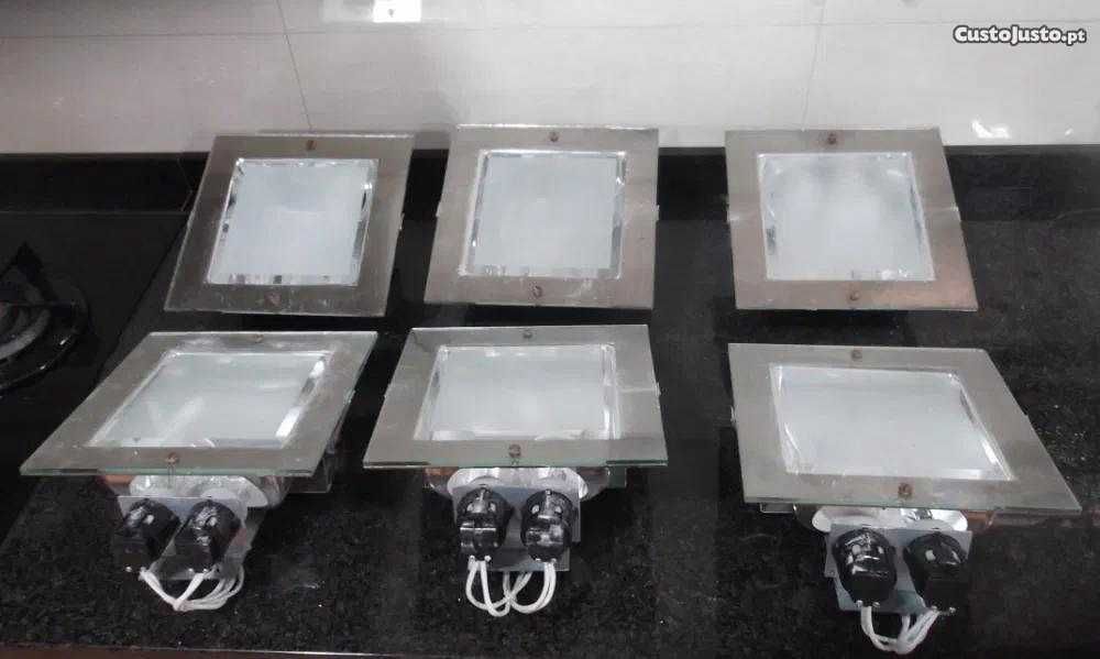 6 Focus iguais para Tectos em Pladur é de Lâmpadas de Casquilho Grosso