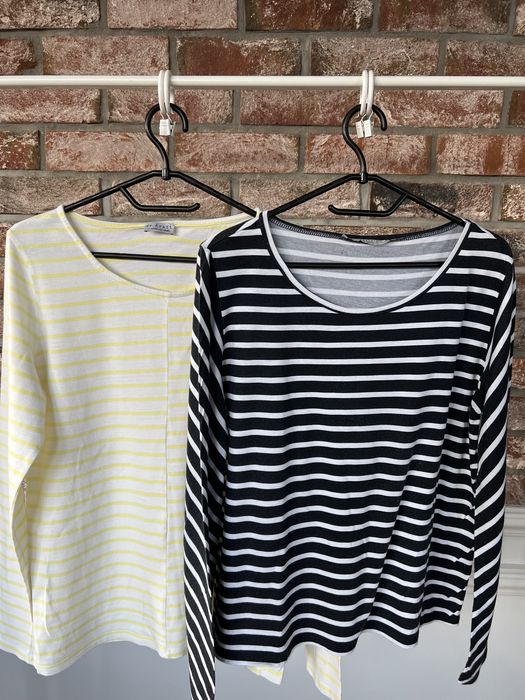 Dzwony jeansy z szeroką nogawką H&M 2 bluzki i top L
