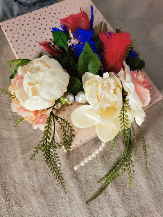 Czepiec opaska na głowę kwiaty