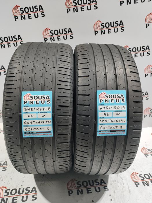 2 pneus semi novos 245-45R18 Continental - Oferta dos Portes