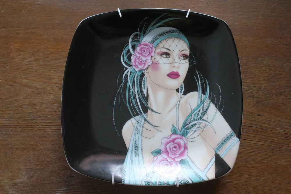 Stary porcelanowy talerz styl Art Deco