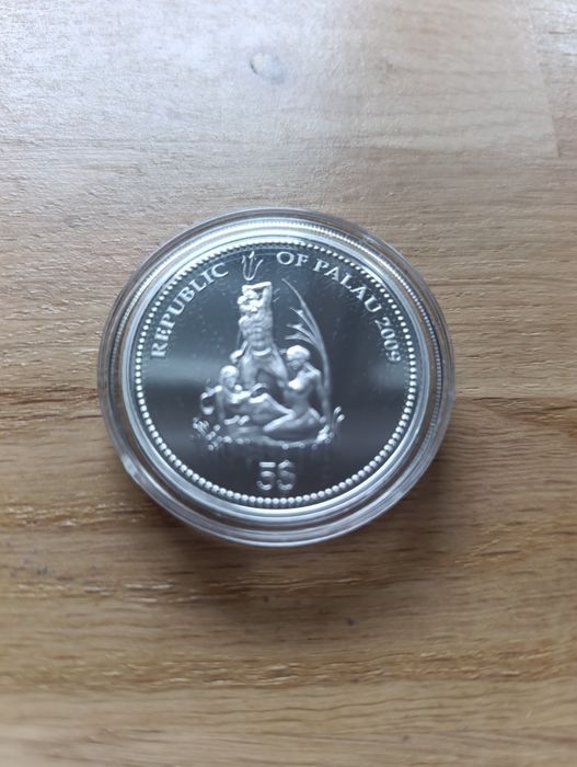Srebrna moneta 5$ Palau 2009 Marine Life Protection