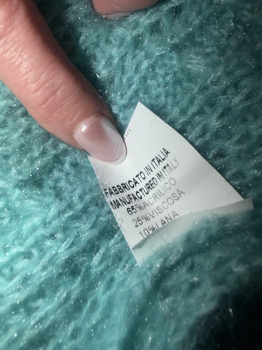 Sweter warkocze mietowy .
