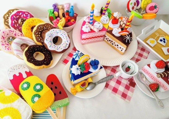 Jedzenie z filcu, owoce, warzywa