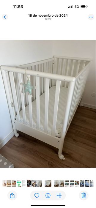 Cama de bebe em madeira branco