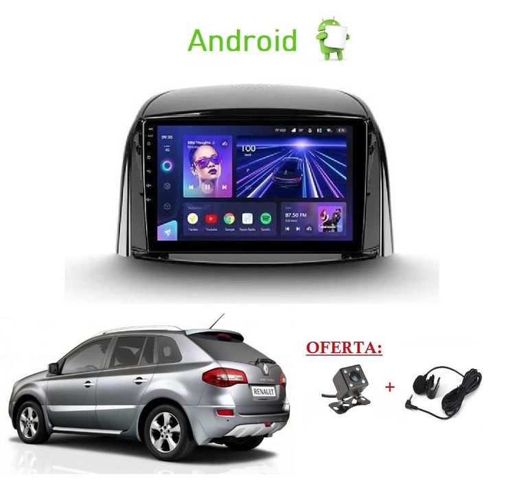 (NOVO) Rádio 2DIN 9" Renault KOLEOS (2008 até 2016) • Android [4+64GB]