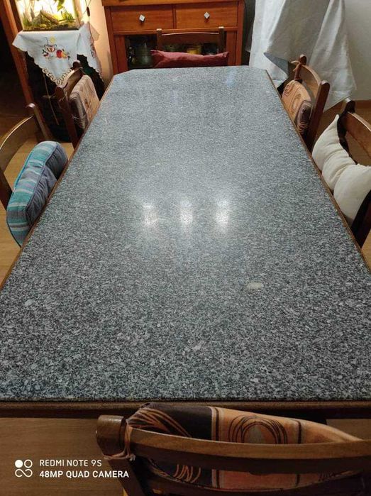 Walnut Wood Table with Granite Top64741009512067123