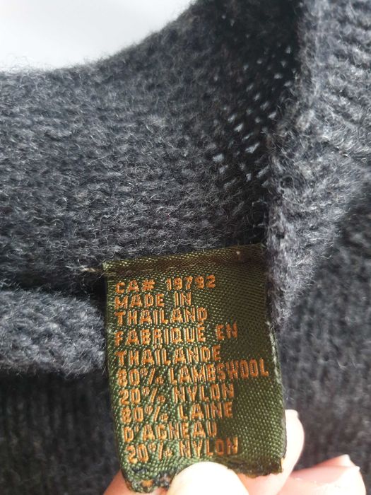 Szary grafitowy sweter Timberland wełniany wełna jagnięca M męski