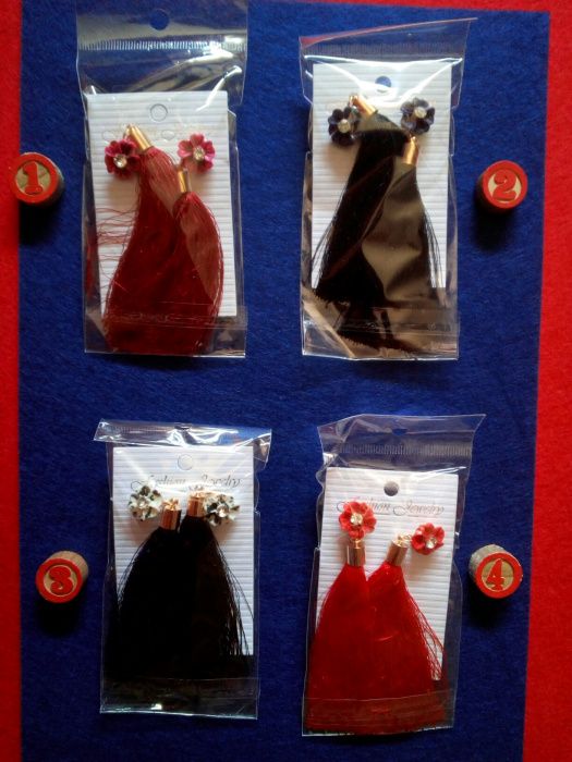 Lote de 4 pares de Brincos de Senhora * Artigo Novo