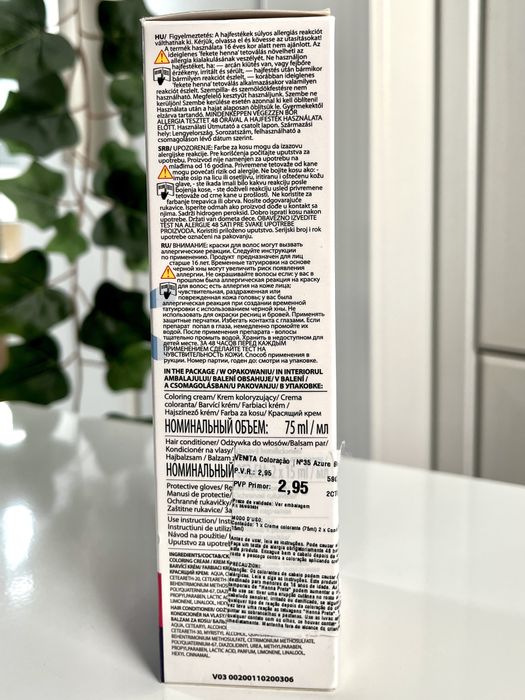 Máscara de coloração semipermanente azul