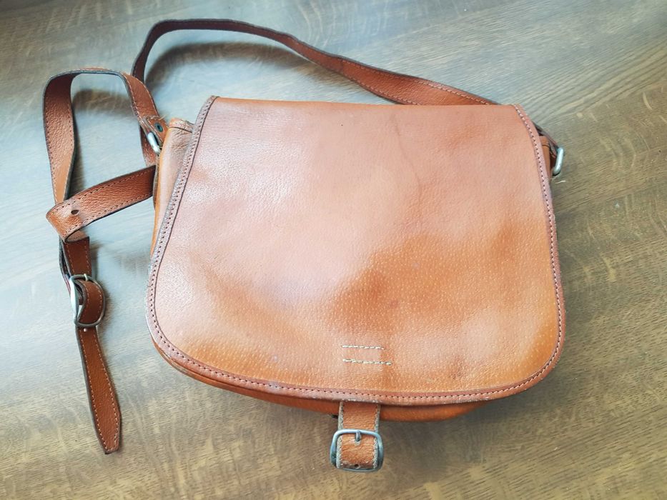 Torebka skórzana, podkowa - listonoszka