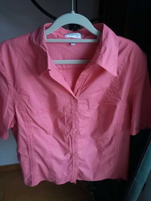ERFO łososiowa koszula z ściągaczem r. 48