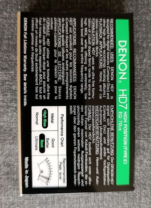 Kaseta DENON HD 7 _75 PREMIUM Super Chrome Made in Japan