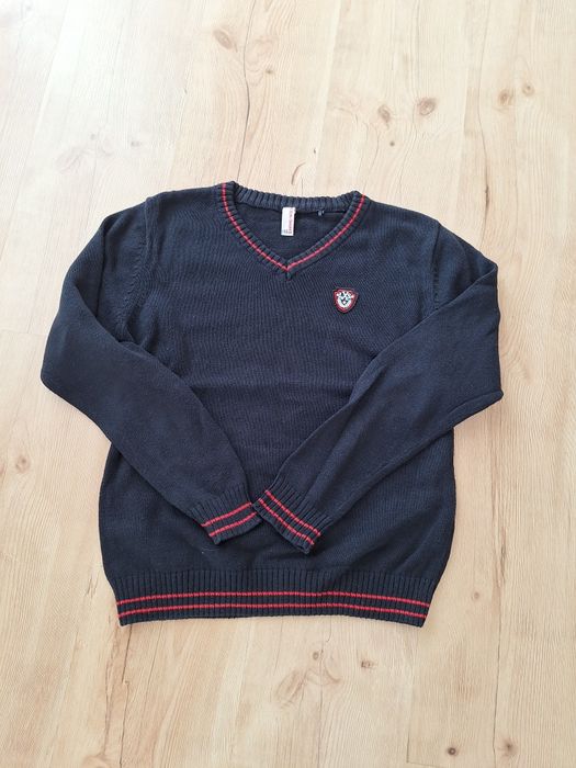 Sweter galowy granatowy chłopak rozmiar 146