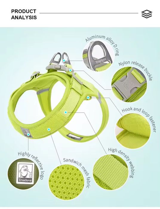 Шлея для маленьких порід собак та котів TRUELOVE шлейка