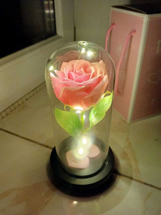 Роза в колбе с подсветкой|Оригинальный подарок для любимой/мамы/подруг