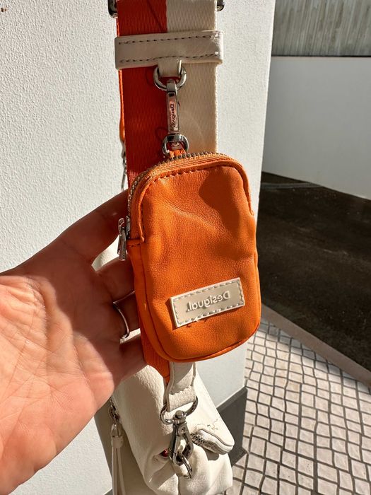 Mala Desigual branca + laranja