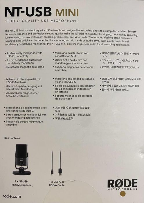Microfone Rode NT-USB Mini425906585522688002