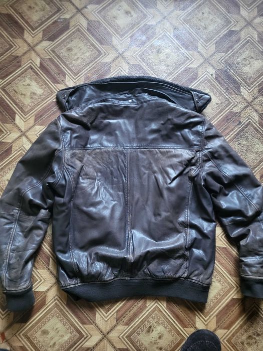 шкіряний бомбер Massimo Dutti гарний L-XL наппа овеча шкіра пілот авіатор