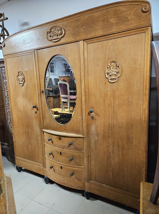 Stara Szafa Wiejska lata 30ste Lustro Frezowane