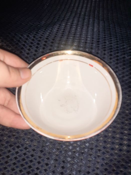 Фарфор пиала позолота Ташкент блюдце для чая