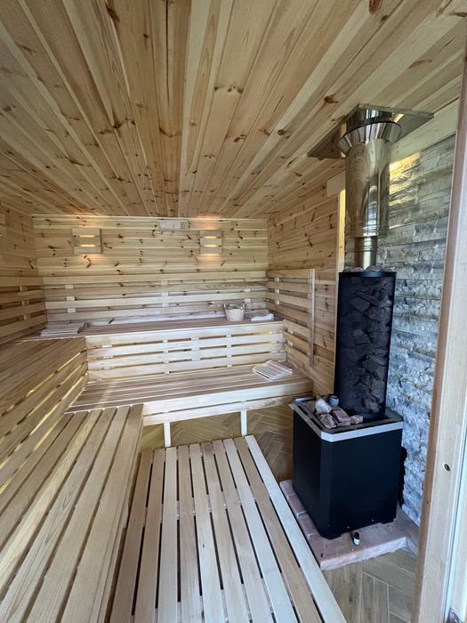 Domki Złote Runo Zalew Siemianówka Podlasie , bania i sauna.