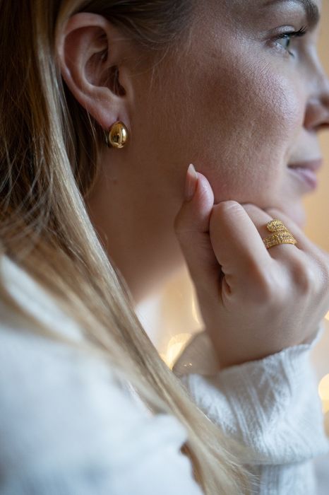 Złote kolczyki krople little Tear