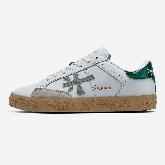 Кроссовки Premiata Steven White/Beige/Green Оригинал мужские новые