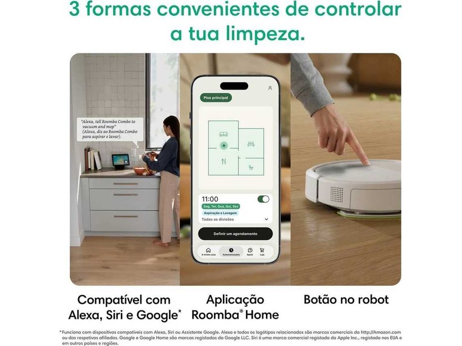ARTIGO NOVO — Aspirador Robô iRobot Roomba 115 Combo (Autonomia: 270 min - Branco)