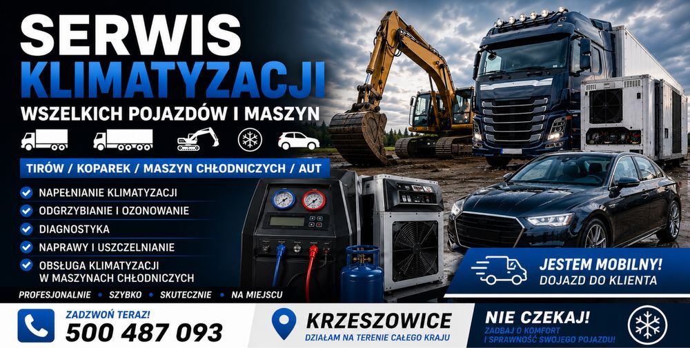 Serwis Klimatyzacji pojazdy / auta / maszyn / mobilny