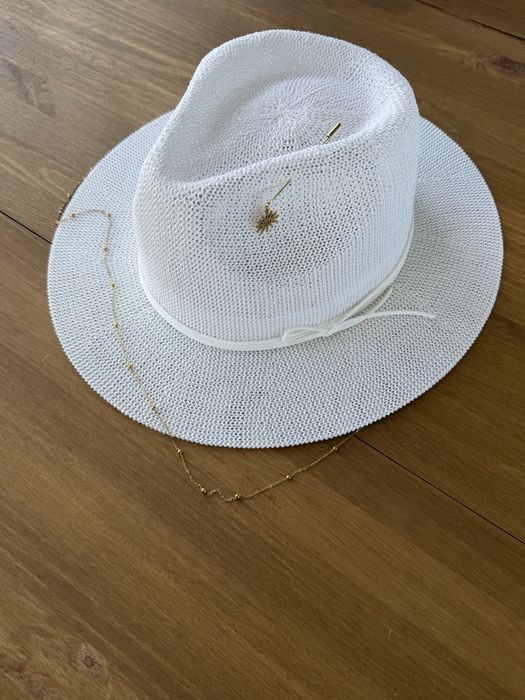 Шляпа федора білий капелюх літній