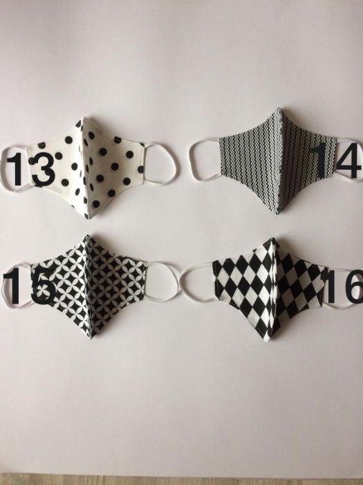 Maseczka baweniana profilowana dwuwarstwowa dużo wzorów, wysoka jakość