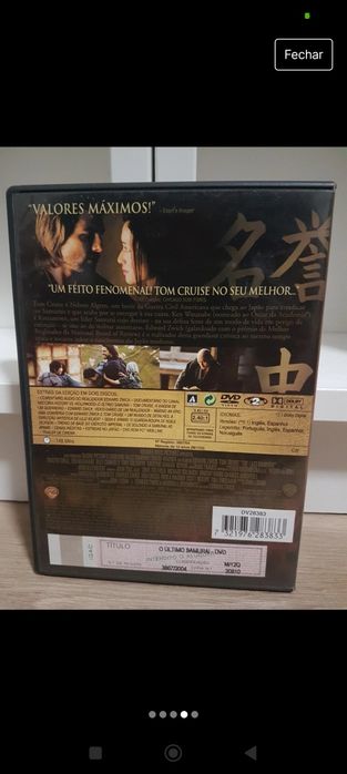 DVD o último samurai