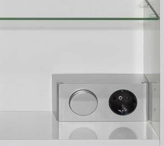 Szafka Łazienkowa Lustrem LED Gniazdko 60x75 BIAŁY POŁYSK Schildmeyer