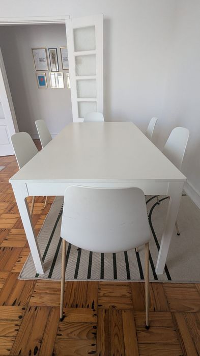 IKEA mesa extensivel de jantar + 6 cadeiras