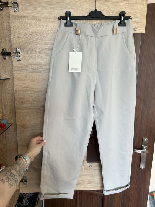 Eleganckie spodnie balkny cygaretki