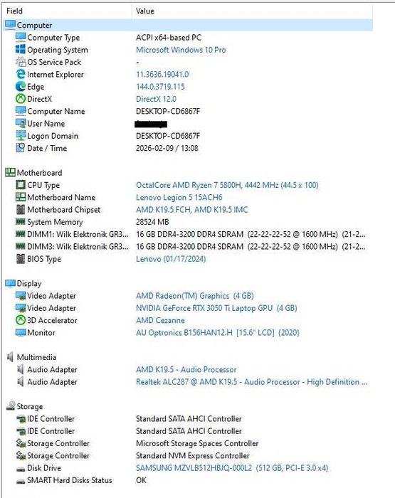 Lenovo Legion 5 | Ryzen 7 5800H | 32GB RAM | 165Hz | RTX 3050 Ti
