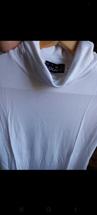 Camisola de gola alta, branca, de licra - S - Sigil Council