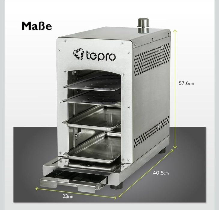 Tepro Toronto 3184 Grill do Steków do 800 °C, Srebrny, 56 x 23 x 40.5