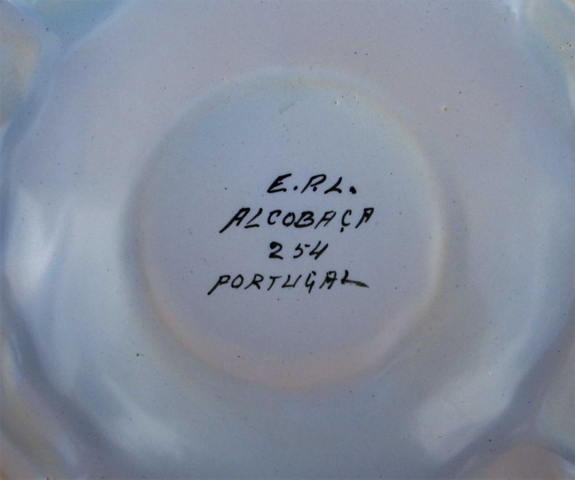 Antigo Grande Prato de Aperitivos em Faiança de ALCOBAÇA, EPL anos 50