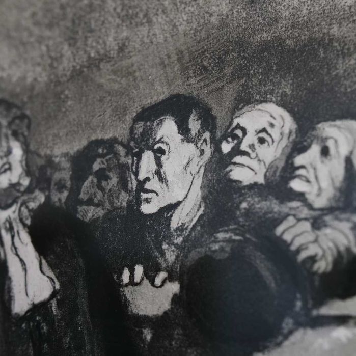 Litografia "La Plaidoirie" de Honoré Daumier assinada e numerada