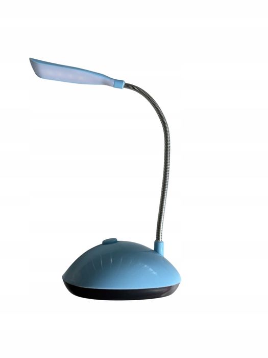 Lampka biurkowa biała na baterie klasy 3x AAA niebieska