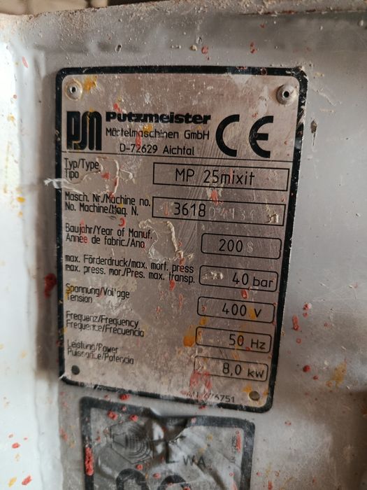 Agregat tynkarski Putzmeister Mp25 380volt