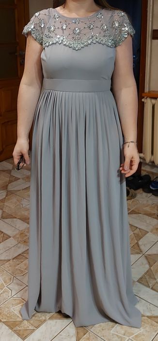 Szara sukienka maxi